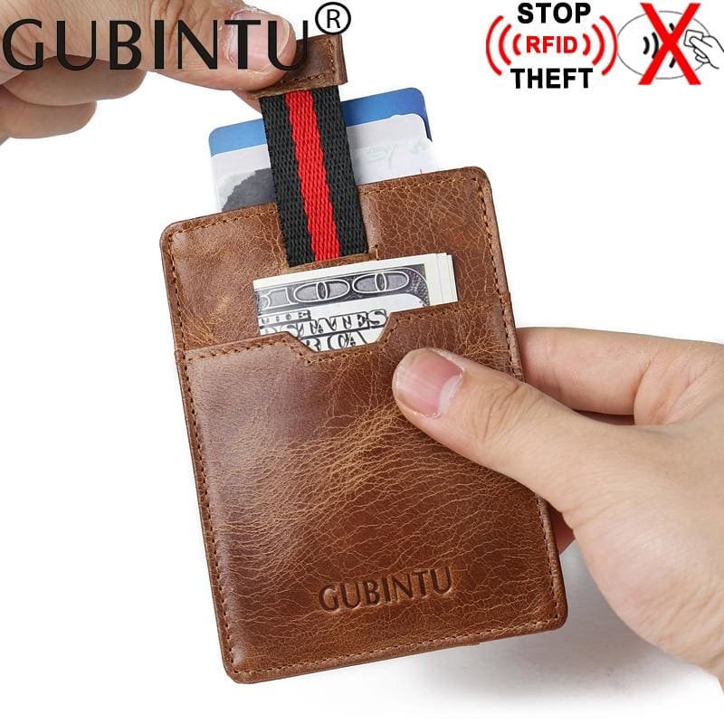 genuine leather business card holder for men