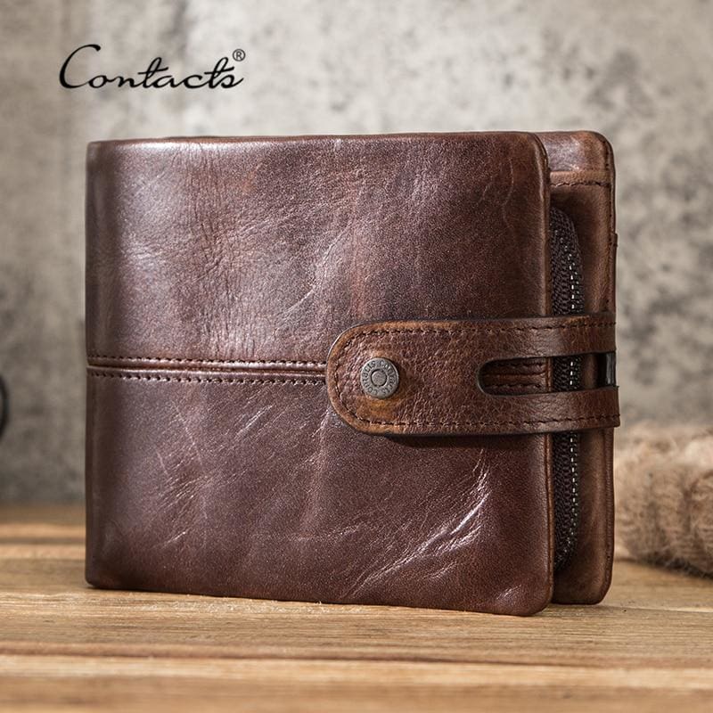 genuine leather hasp design wallet