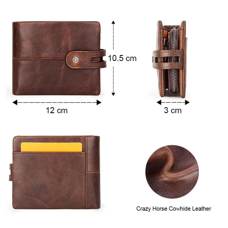 genuine leather hasp design wallet