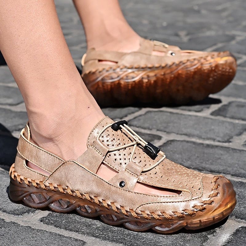 genuine leather non-slip summer outdoor beach sandals