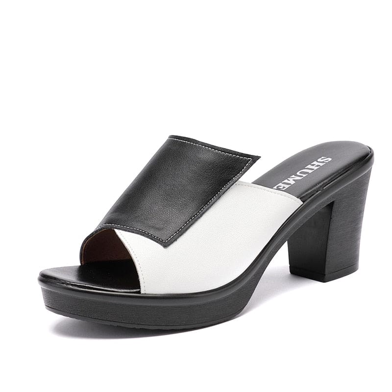 Genuine Leather Summer Ladies High Heels HIGH HEELS