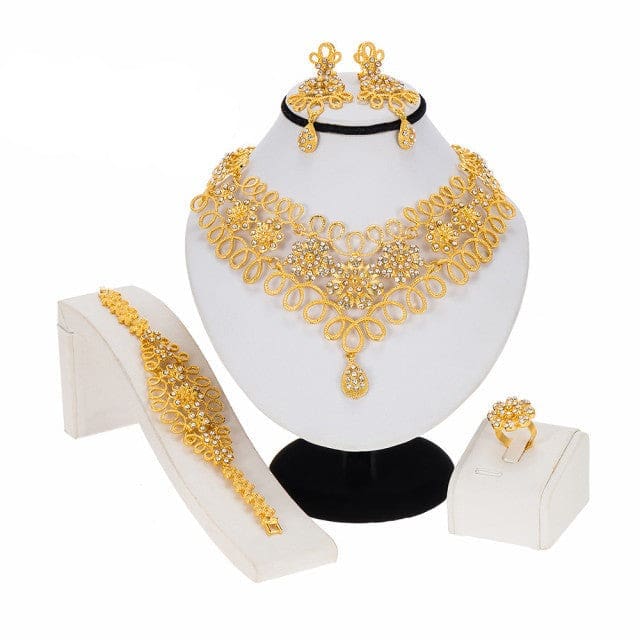 gold color jewelry sets for women gold color / gold