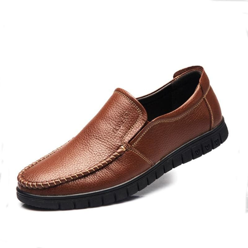handmade genuine leather men flat shoes