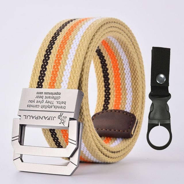 high quality marine corps canvas multi-function alloy buckle outdoor hunting metal tactical belt jf34 yellow shui / 45to47inch