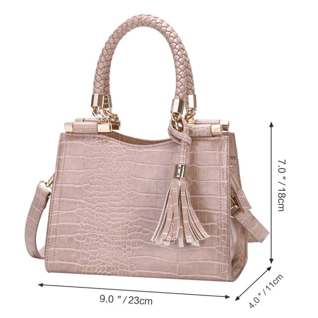 high quality pu leather retro tassels handbag b