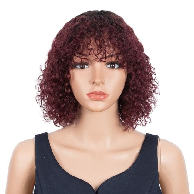 Highlight Blonde Jerry Curly Short Bob Women Wigs HAIR EXTENSIONS