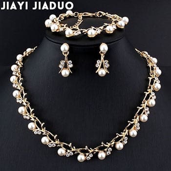 hot imitation pearl elegant necklace earring sets for party 8
