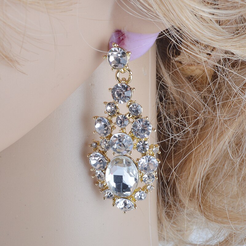 india style bridal rhinestone glass wedding jewelry set