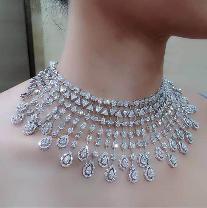 2 pcs wedding bridal zirconia jewelry sets