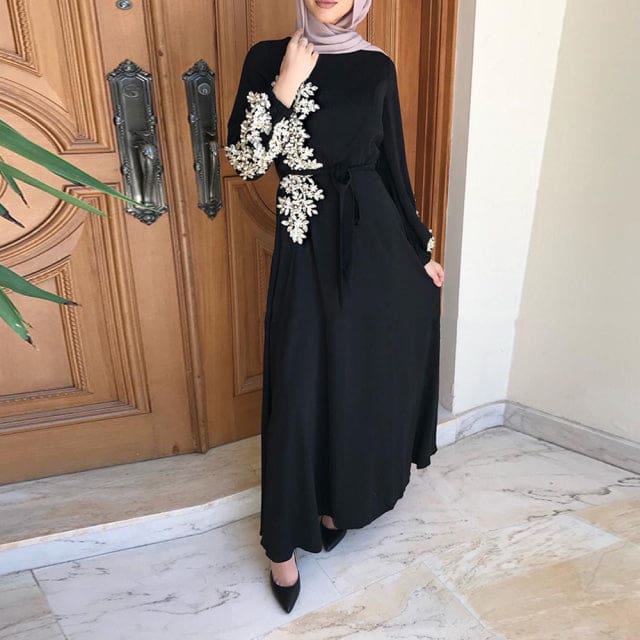 Kaftan Dubai Abaya Muslim Women Dress Black / XXL HIJAB & BURKA