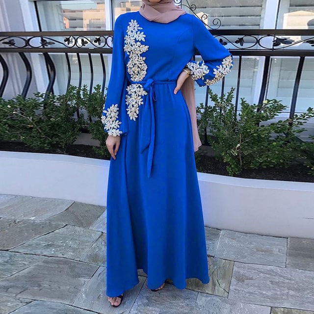 Kaftan Dubai Abaya Muslim Women Dress Blue / XXL HIJAB & BURKA