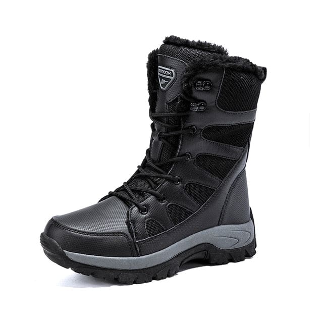 Lace Up Casual High Top Anti-Slip Waterproof Snow Men Boots Black Plush 210 / 9 MEN SHOES