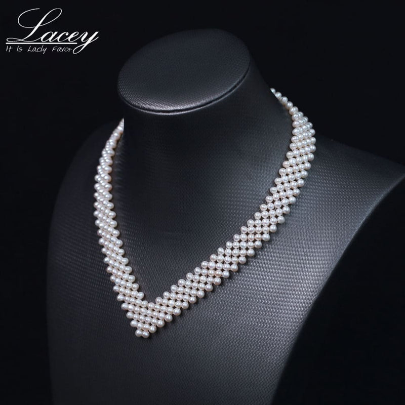 lacey fine freshwater pearl choker necklace