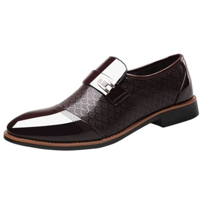 leather embossing luxury fashion wear-resistant non slip men shoes