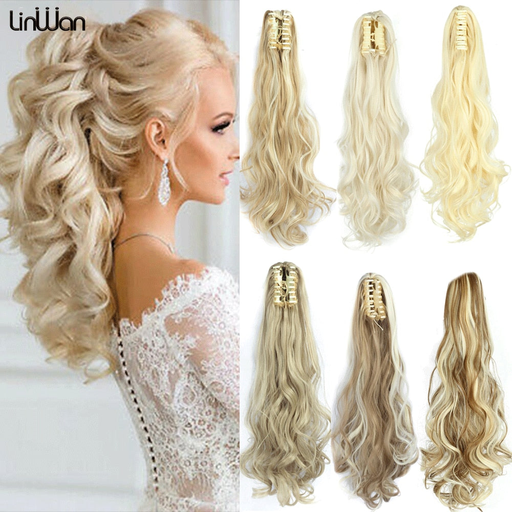Synthetic Claw Jaw Clip On Ponytail Hair Extension