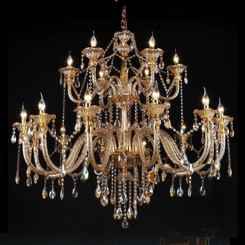 luxury double layer crystal chandelier