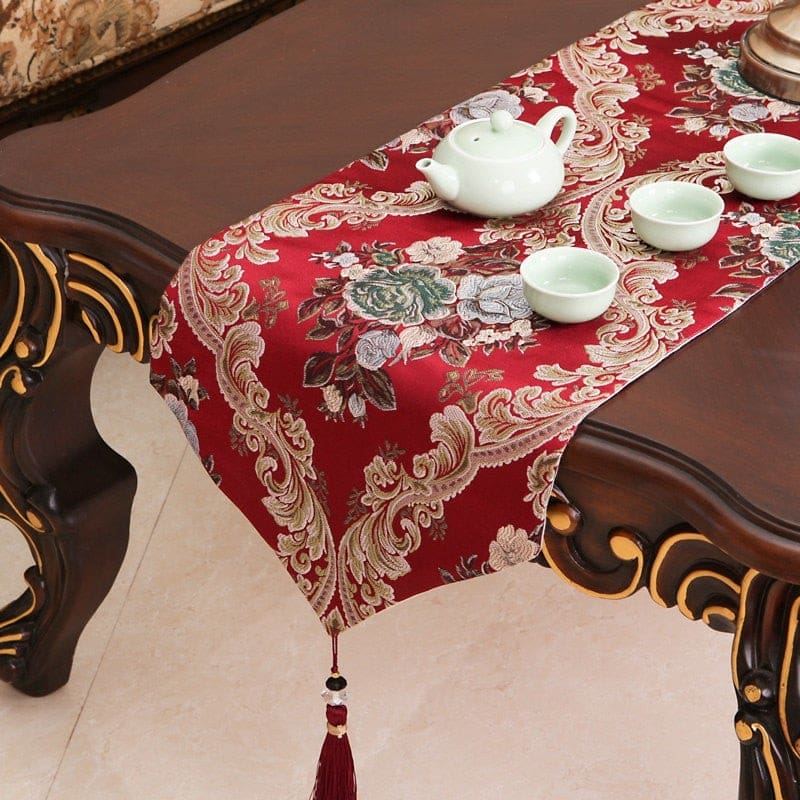 luxury embroidered europe table runner