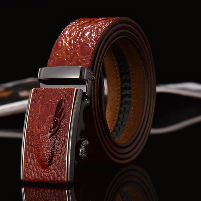 dinisiton hot sale men belts luxury genuine leather crocodile designer high quality automatic belt man buckle real cowhide jeans