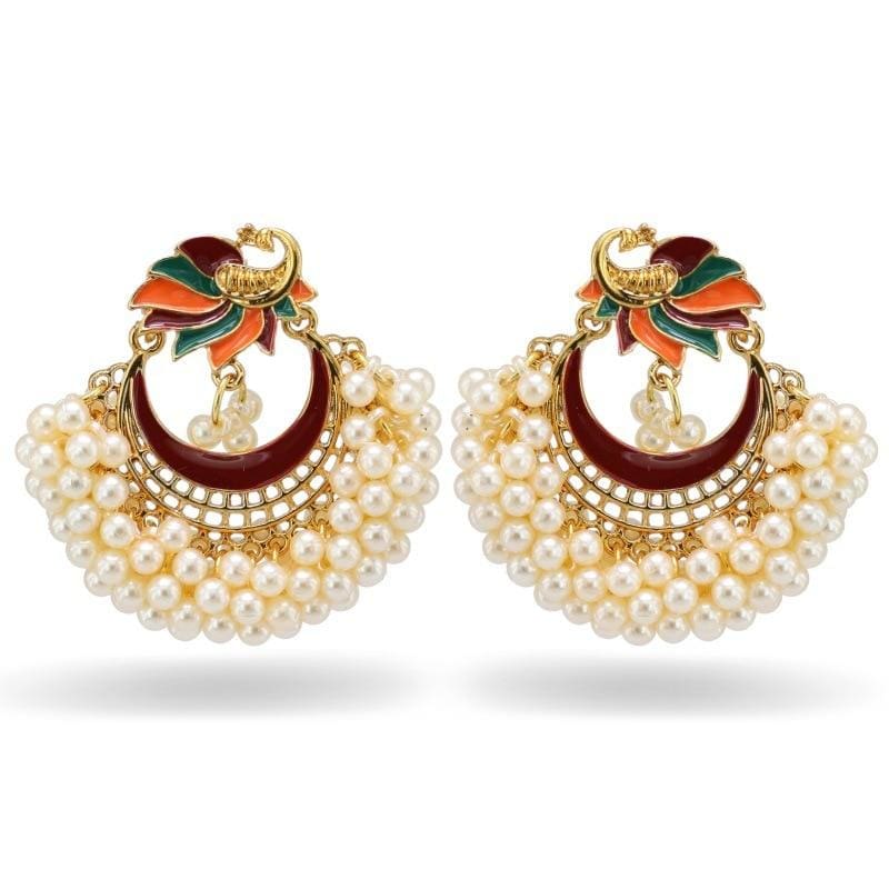 luxury indian jhumki earrings simulated pearls