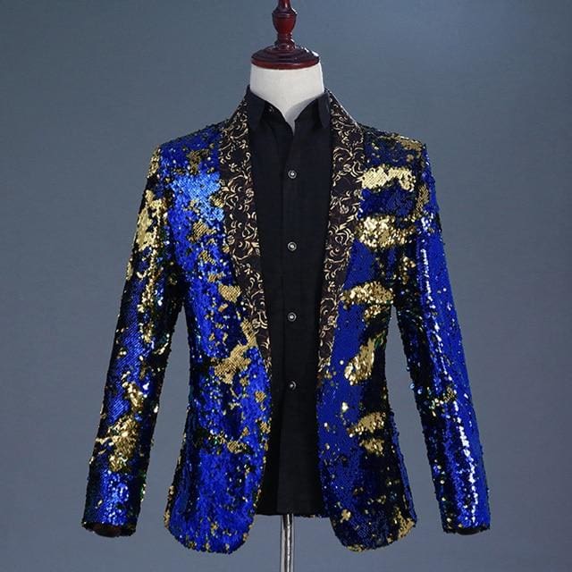luxury sequin shawl collar masculino party blazer