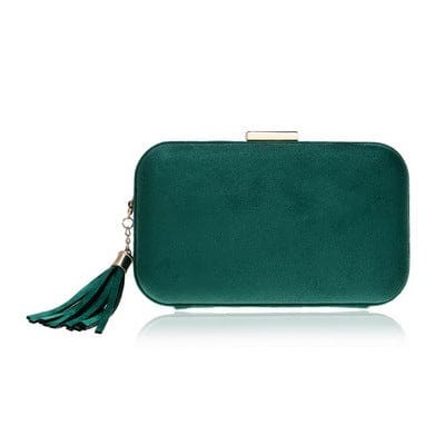 luxury tassel shoulder chain ladies party clutch purse ym8001green