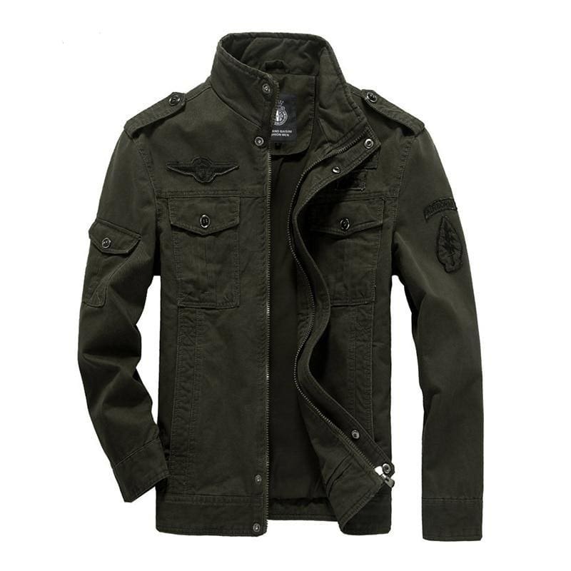 men casual military style army cargo jacket