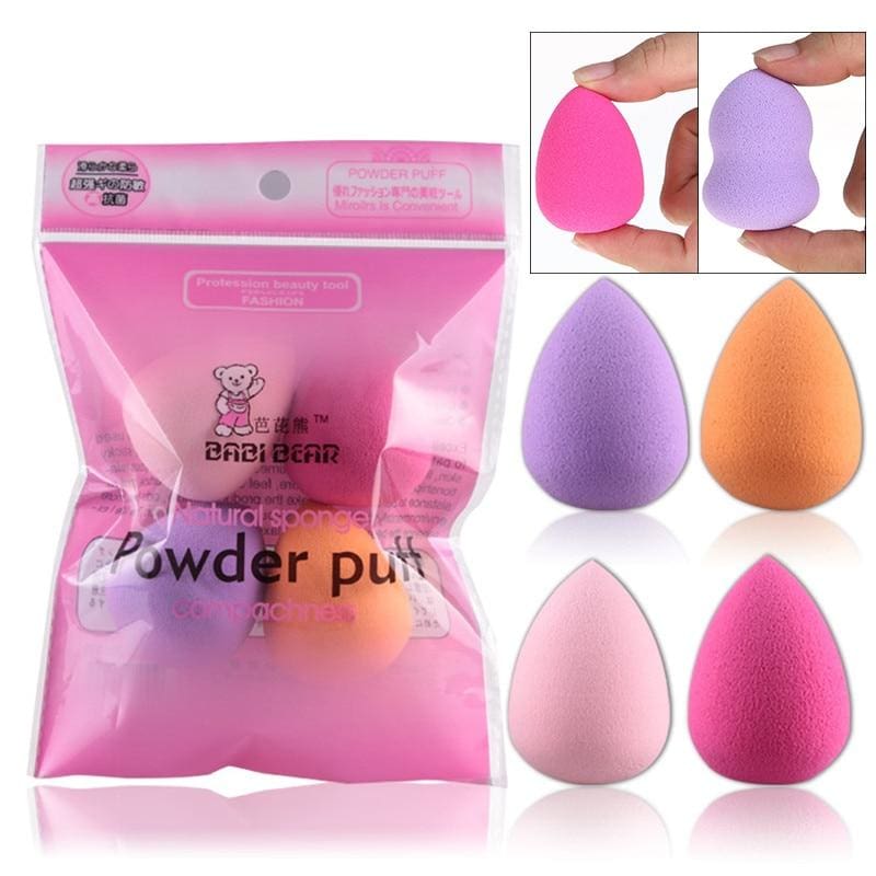 mini drop gourd makeup sponge, 4 pcs/set