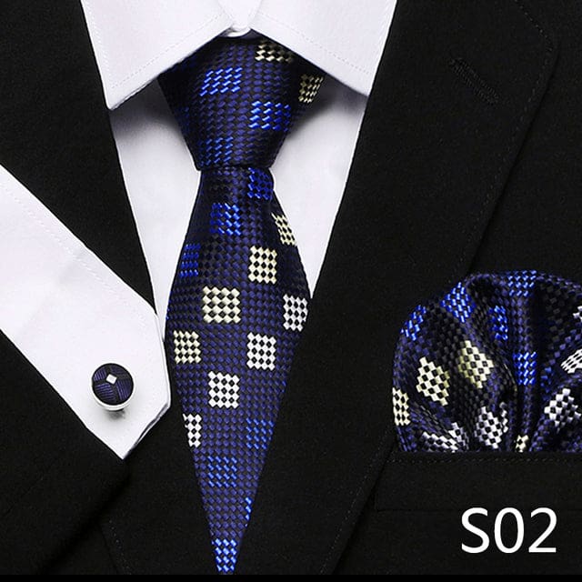 mix colors silk wedding gift tie pocket squares set s02