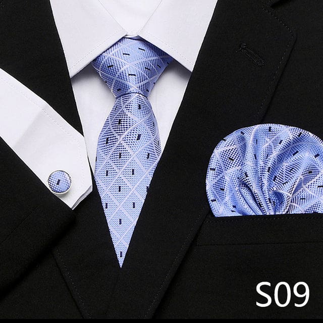 mix colors silk wedding gift tie pocket squares set s09