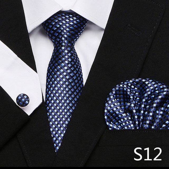 mix colors silk wedding gift tie pocket squares set s12