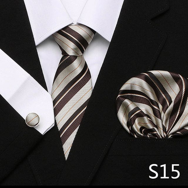 mix colors silk wedding gift tie pocket squares set s15