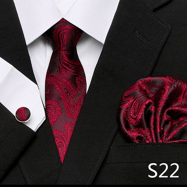 mix colors silk wedding gift tie pocket squares set s22