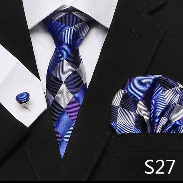 mix colors silk wedding gift tie pocket squares set s27