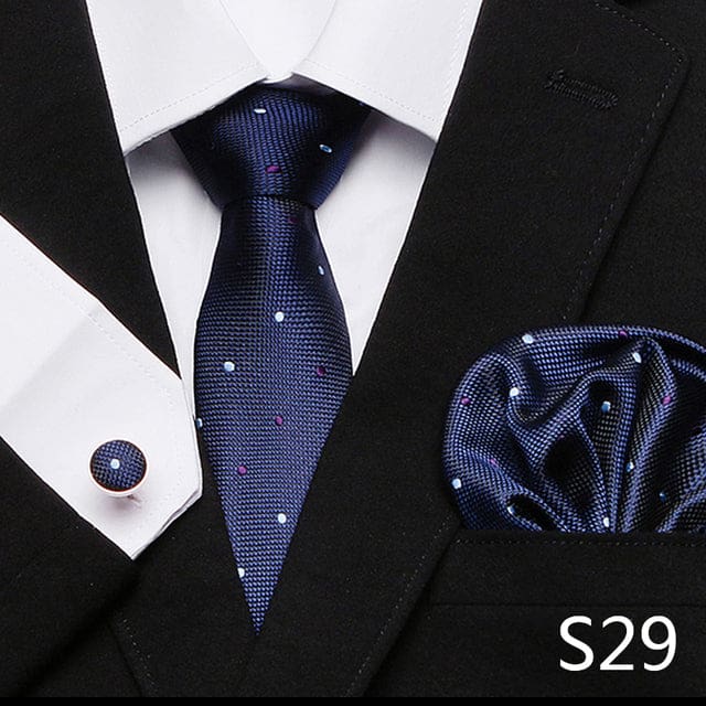 mix colors silk wedding gift tie pocket squares set s29