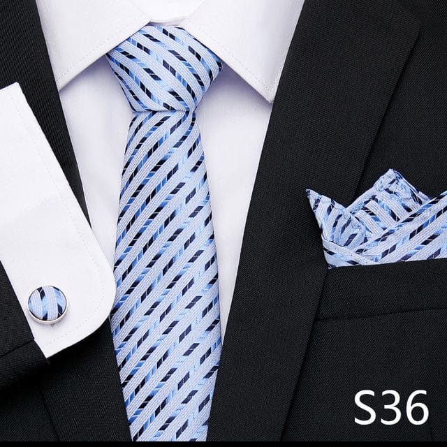 mix colors silk wedding gift tie pocket squares set s36