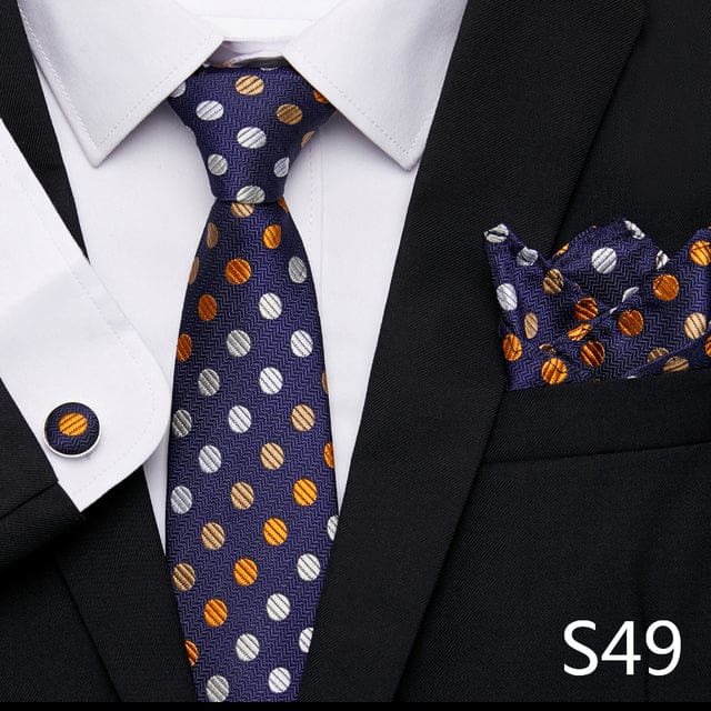 mix colors silk wedding gift tie pocket squares set s49