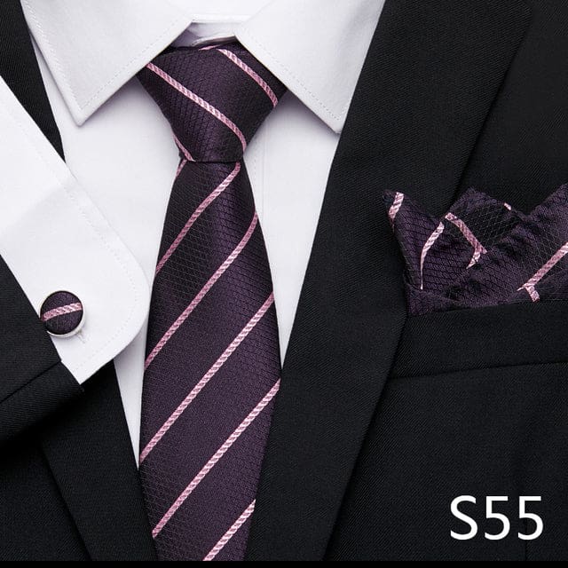 mix colors silk wedding gift tie pocket squares set s55