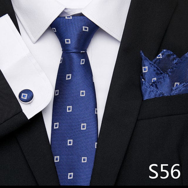 mix colors silk wedding gift tie pocket squares set s56
