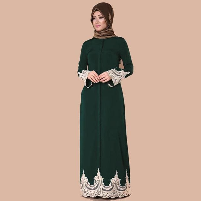 muslim abaya lace dress cardigan islamic prayer clothing
