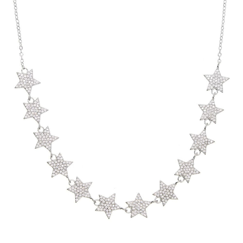 New Arrival Mini Star Link Chain Dainty Cubic Zirconia Choker Necklace JEWELRY SETS