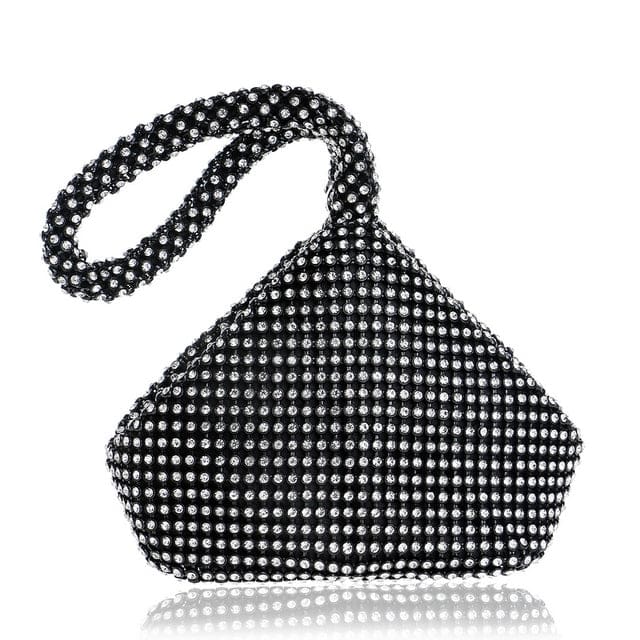 new design rhinestones bucket ladies clutch purse evening handbags ym1217black