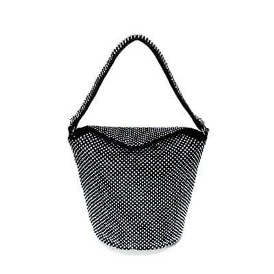 new design rhinestones bucket ladies clutch purse evening handbags ym1769black