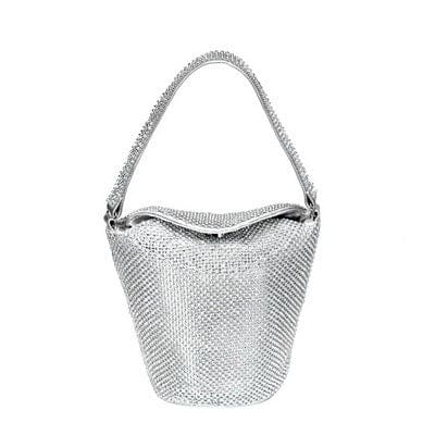 new design rhinestones bucket ladies clutch purse evening handbags ym1769silver
