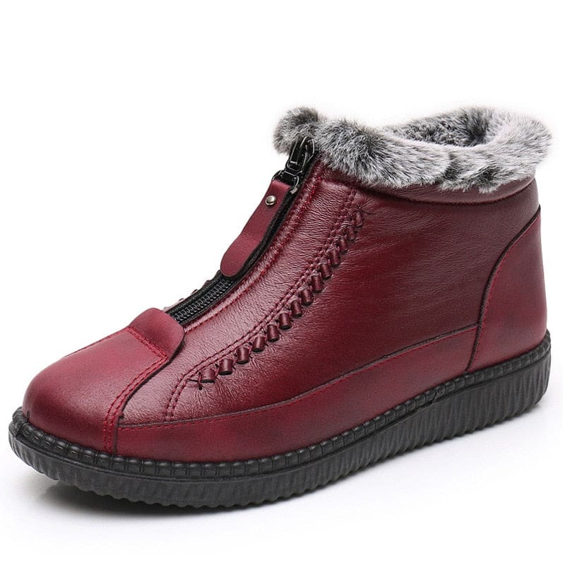 New Leather Waterproof Velvet Warm Lightweight Women Snow Boots WOMEN BOOTS