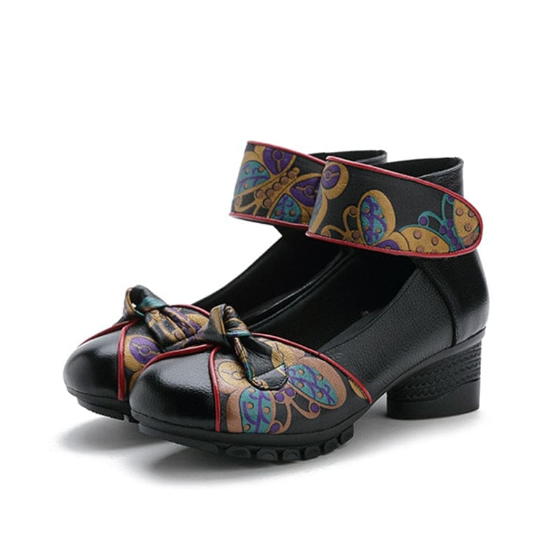 New Retro Genuine Leather Platform Women Shoes HIGH HEELS