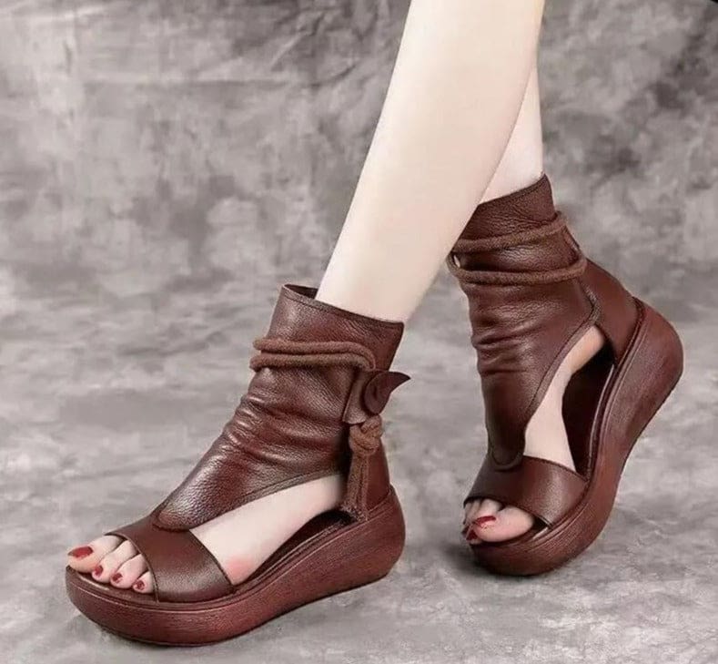New Summer Cool Boots Platform Leather Wedges Women Sandals WOMEN SANDALS