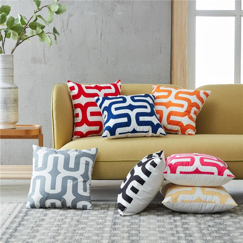 nordic style geometric stripe circle cushion cover