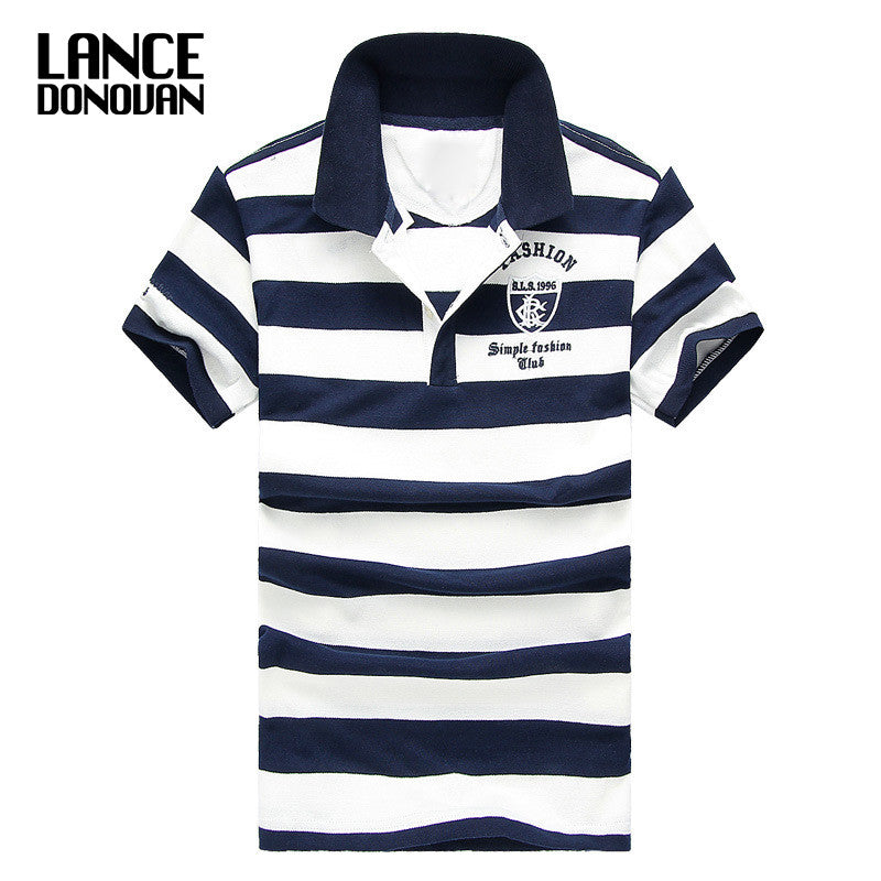 men classic striped polo shirt cotton short sleeve new arrived summer plus size m-xxxxl