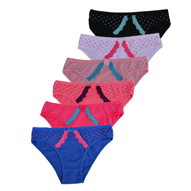 funcilac sexy women female briefs panties brand lace underwear womens cotton underware for lady lingerie intimates (6pcs/lot)
