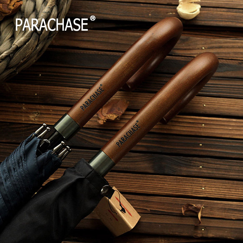new arrival japanese brand long umbrella 8k windproof wooden handle large men umbrellas rain quality classic business paraguas